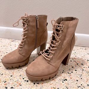 Brown heeled boots